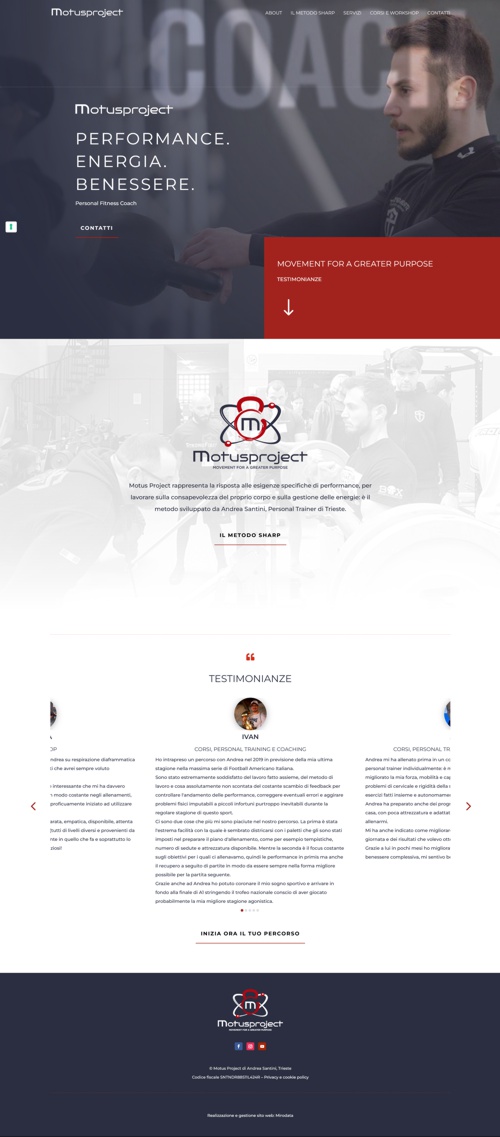 Realizzazione sito web a Trieste per Motus Project
