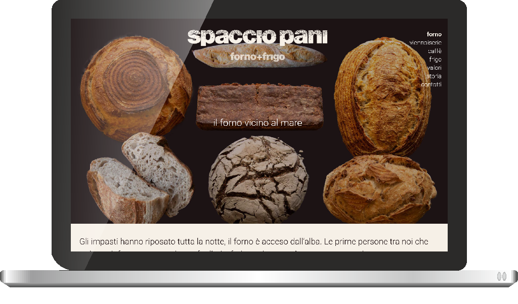 Realizzazione sito web SpaccioPani versione Laptop