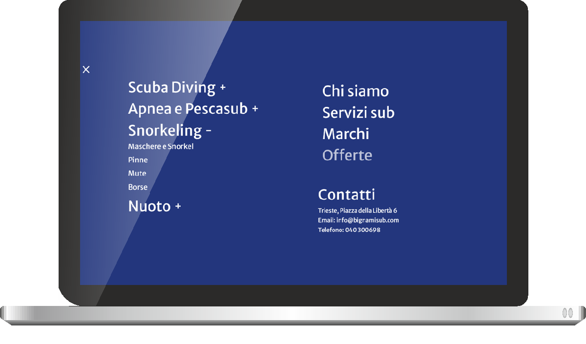 Realizzazione sito web per la promozione del servizio Comunicazioni Postali versione Laptop
