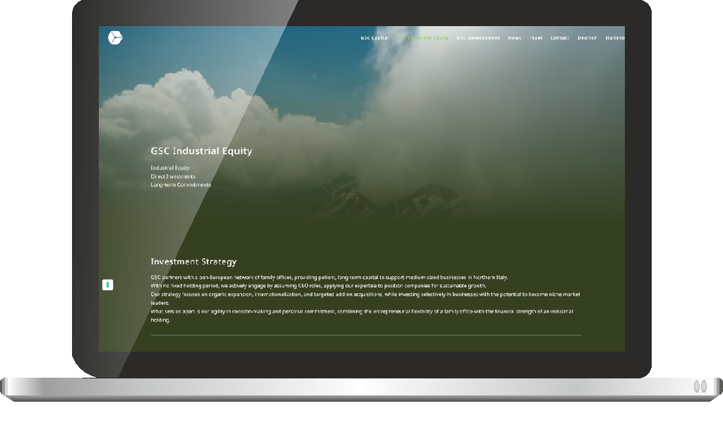 Realizzazione sito web per la promozione del servizio Comunicazioni Postali versione Laptop