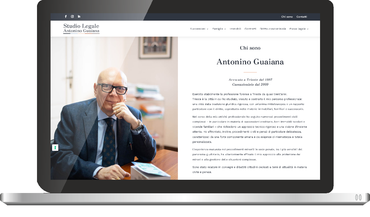 Realizzazione sito web Studio Legale Guaiana versione Laptop