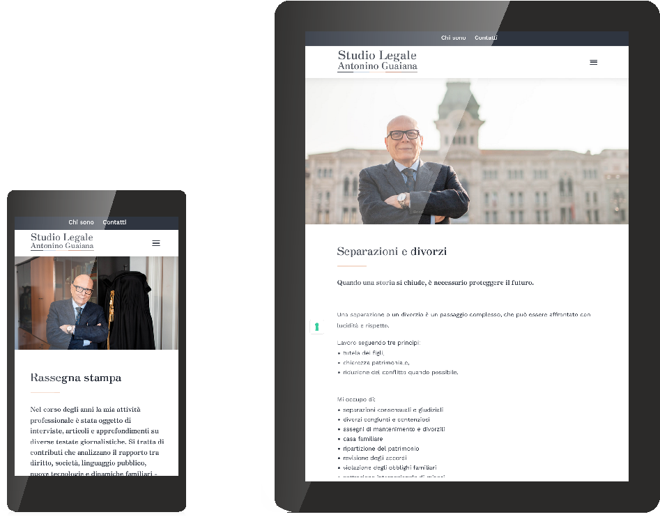 Realizzazione sito web Studio Legale Guaiana versione Mobile