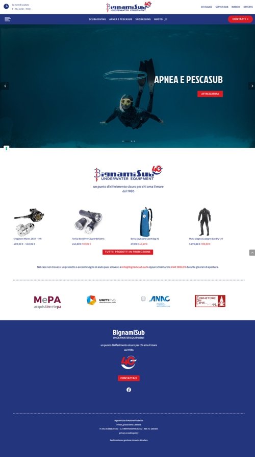 Realizzazione sito web negozio BignamiSub Trieste