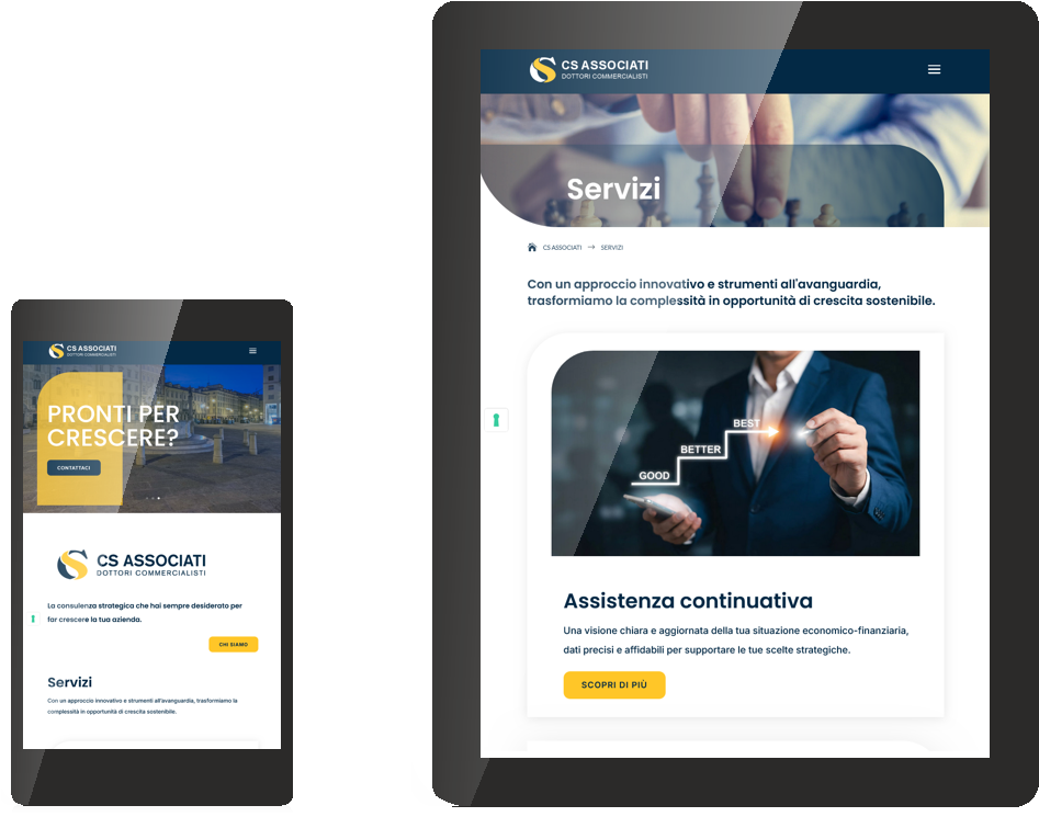 Realizzazione sito web CS Associati Studio Commercialisti Trieste - versione mobile